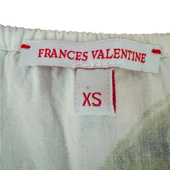 FRANCES VALENTINE MAXI CASUAL COTTON DRESS WHITE WITH BRIGHT FLORALS SIZE XS - Picture 6 of 11